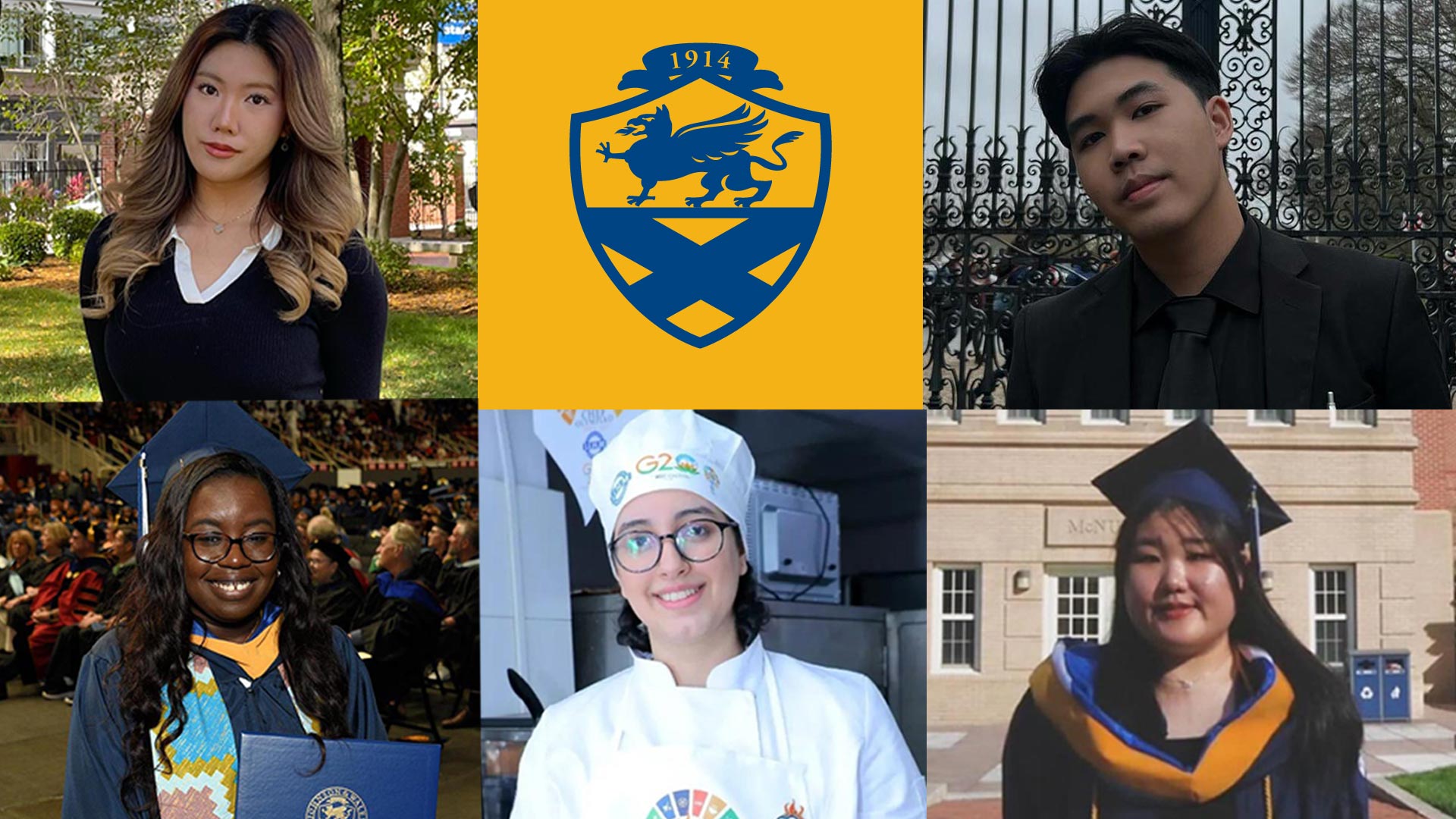 photo collage of international students