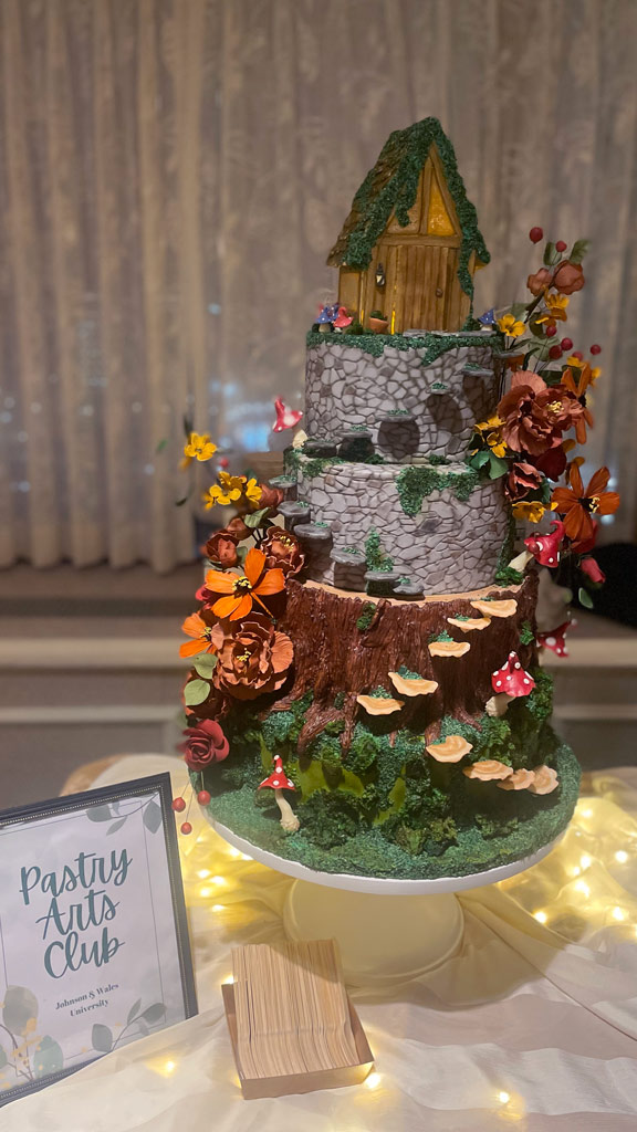 photo of the Pastry Arts Club's cake for the 2024 Sojourner House fundraiser event